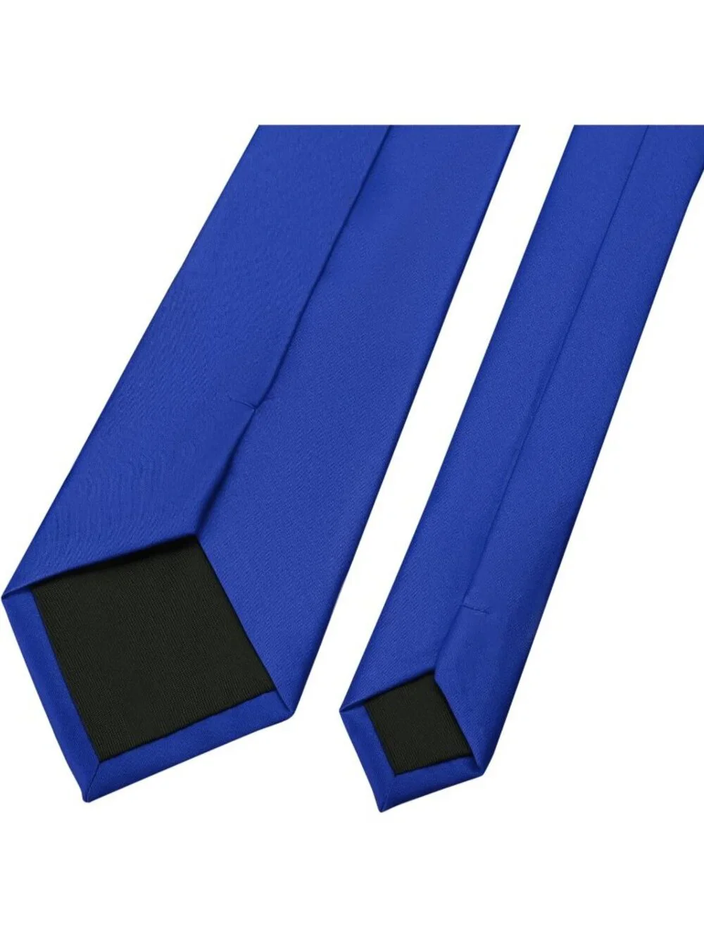 Men's Royal Blue Solid Microfiber Plain Formal Silk Necktie For Business Dress